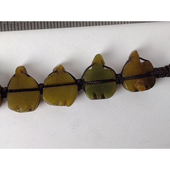 VINTAGE CHINESE TIBETAN CARVED 8 BEADS TURTLE BRACELET WRIST or ANKLE - Picture 8 of 8